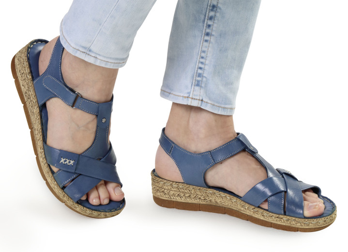 Sandaletten & Pantoletten - Andrea Conti Stegspangen-Sandale aus Rind-Nappaleder, in Größe 036 bis 042, in Farbe JEANS Ansicht 2