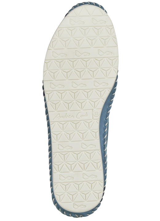 Slipper & Schnürschuhe - Andrea Conti Mokassin-Slipper mit frechen Lederblüten, in Größe 036 bis 043, in Farbe JEANSBLEU Ansicht 3