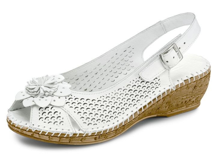 Komfortschuhe - Gemini, sommerliche Damen-Sandaletten, Weite G, mit Gummizug, in Größe 036 bis 042, in Farbe JEANS Ansicht 5