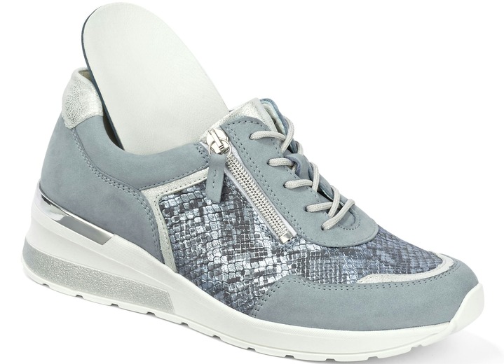 Komfortschuhe - Waldläufer, bequeme Damen-Schnürschuhe, Weite H, mit herausnehmbarem Fußbett, in Größe 4 1/2 bis 9, in Farbe EISGRAU-SILBER Ansicht 15