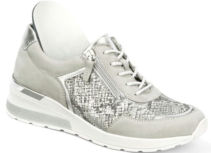 Komfortschuhe - Waldläufer, bequeme Damen-Schnürschuhe, Weite H, mit herausnehmbarem Fußbett, in Größe 4 1/2 bis 9, in Farbe EISGRAU-SILBER Ansicht 2