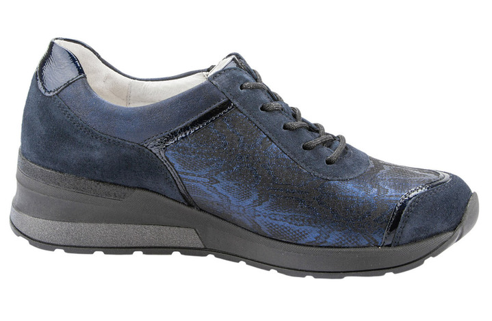 Komfortschuhe - Waldläufer, bequeme Damen-Schnürschuhe, Weite H, mit herausnehmbarem Fußbett, in Größe 4 1/2 bis 9, in Farbe BLEU-MATTSILBER Ansicht 11