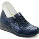 Komfortschuhe - Waldläufer, bequeme Damen-Schnürschuhe, Weite H, mit herausnehmbarem Fußbett, in Größe 4 1/2 bis 9, in Farbe BLEU-MATTSILBER – Farbe DUNKELBLAU – Ansicht 2
