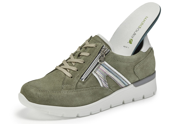 Komfortschuhe - Waldläufer Schnürschuh aus interessantem Materialmix, in Größe 3 1/2 bis 8, in Farbe ECRU-GOLD Ansicht 5