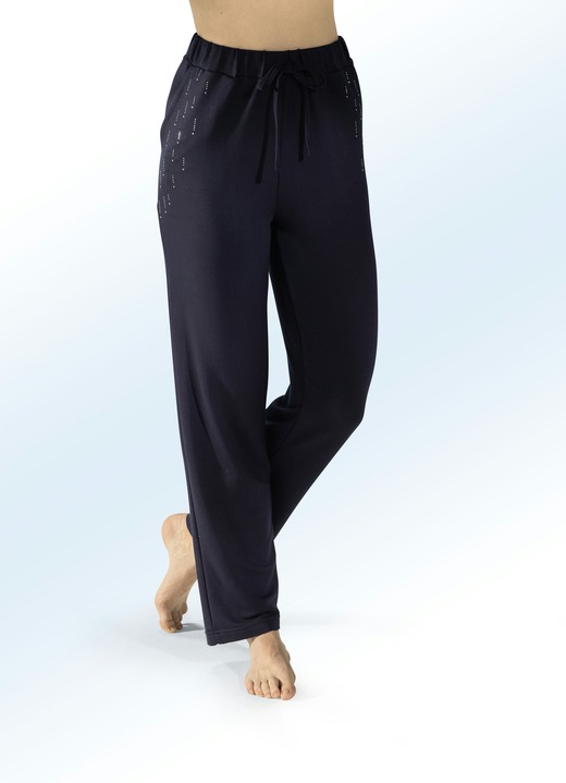 Freizeithosen - Hose mit Nietenzier, in Größe 018 bis 054, in Farbe SCHWARZ Ansicht 4