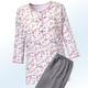 Schlafanzüge & Shortys - Schlafanzug mit Alloverdessin und Knopfleiste, in Größe 036 bis 052, in Farbe WEISS-ROSA-JADE – Farbe WEISS-ROSA-TAUPE – Ansicht 2