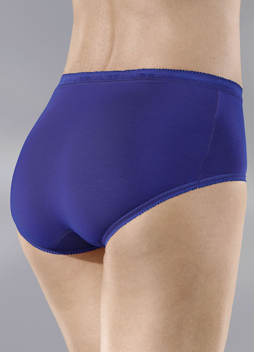 Slips - Sloggi Basic+ Midi Dreierpack Slips, in Größe 036 bis 050, in Farbe 1X BLEU, 1X MARINE, 1X WEISS Ansicht 2