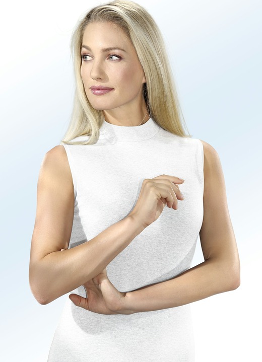 Unterhemden - Zweierpack Shirts mit BIO-Baumwolle, in Größe 036 bis 052, in Farbe 1X MARINE, 1X WEISS Ansicht 2