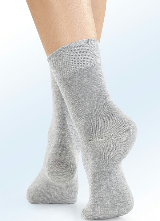 Strümpfe - Viererpack Socken mit BIO-Baumwolle, in Größe 1 (Schuhgr. 35-38) bis 3 (Schuhgr. 43-46), in Farbe 2X SILBERGRAU MELIERT, 2X ANTHRAZIT MELIERT Ansicht 1