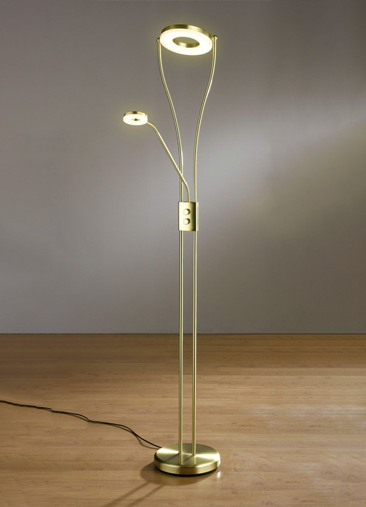 Lampen & Leuchten - LED-Deckenfluter mit Lesearm, in Farbe MESSING MATT