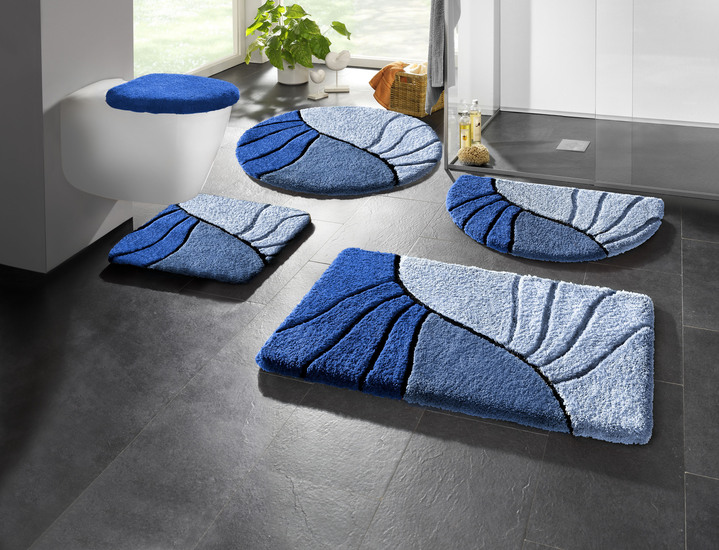 Badgarnituren - Badgarnitur mit rutschhemmender Rückseite, in Größe 100 (Vorleger halbrund, 50/ 80 cm) bis 112 (WC-Deckelbezug, 47/ 50 cm), in Farbe BRAUN Ansicht 5