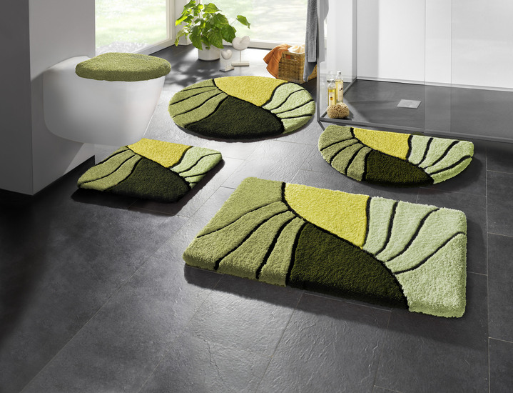 Badgarnituren - Badgarnitur mit rutschhemmender Rückseite, in Größe 100 (Vorleger halbrund, 50/ 80 cm) bis 112 (WC-Deckelbezug, 47/ 50 cm), in Farbe BRAUN Ansicht 7