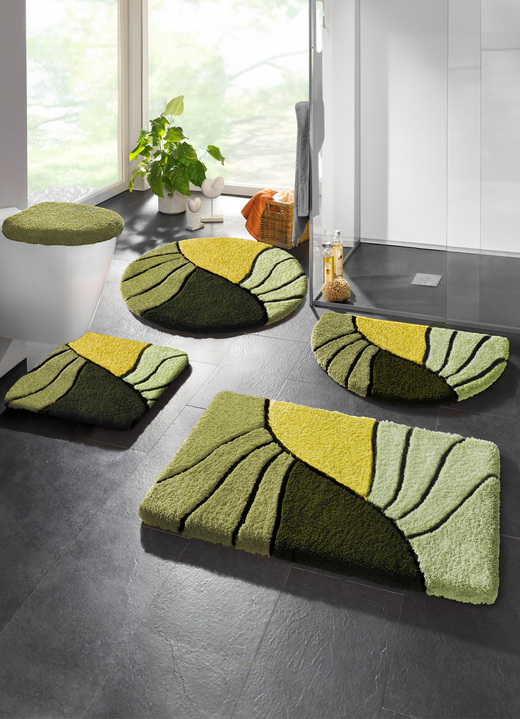 Badgarnituren - Badgarnitur mit rutschhemmender Rückseite, in Größe 100 (Vorleger halbrund, 50/ 80 cm) bis 112 (WC-Deckelbezug, 47/ 50 cm), in Farbe BRAUN Ansicht 8