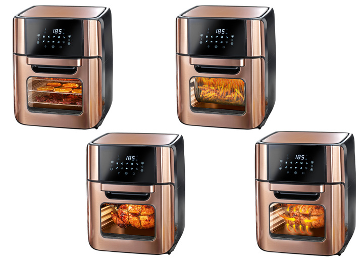 Kochen & Grillen - 10-in-1 Heißluft-Fritteuse, in Farbe SCHWARZ-EDELSTAHL Ansicht 4