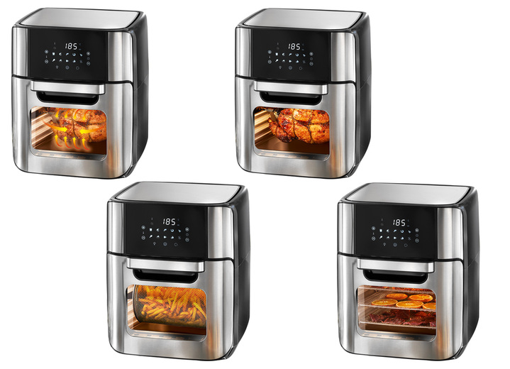Kochen & Grillen - 10-in-1 Heißluft-Fritteuse, in Farbe SCHWARZ-EDELSTAHL Ansicht 2