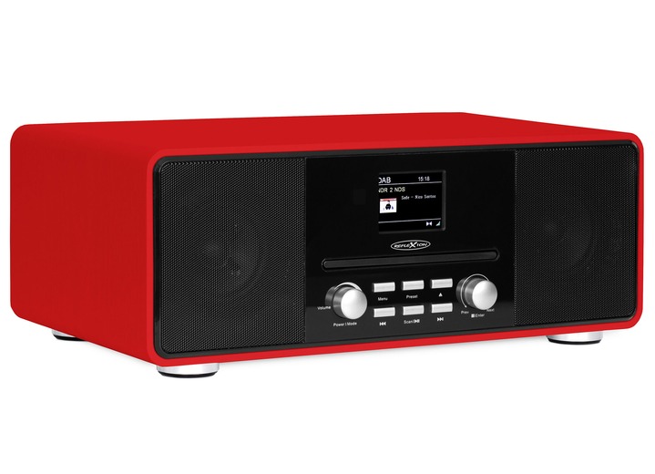 Modern - Reflexion HRA19DAB Stereoanlage mit DAB+ Radio, in Farbe ROT Ansicht 1