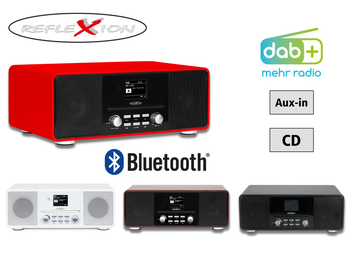 Modern - Reflexion HRA19DAB Stereoanlage mit DAB+ Radio, in Farbe ROT Ansicht 2