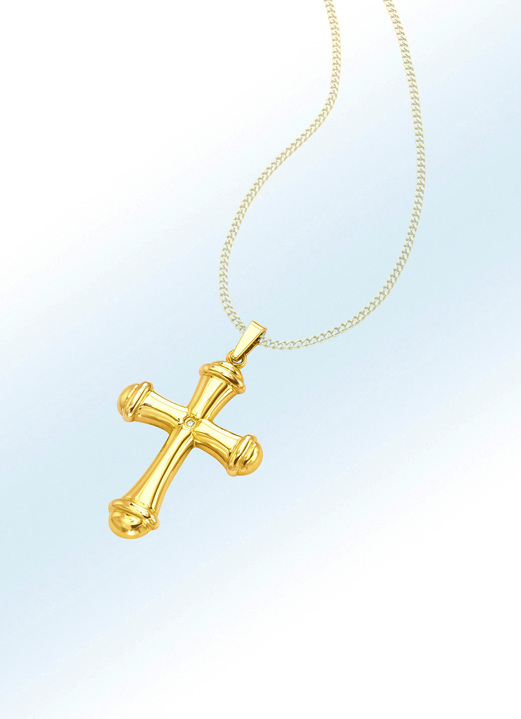 Schon Ausgearbeiteter Kreuz Anhanger Mit Diamant Damenschmuck Echt Gold Brigitte Hachenburg