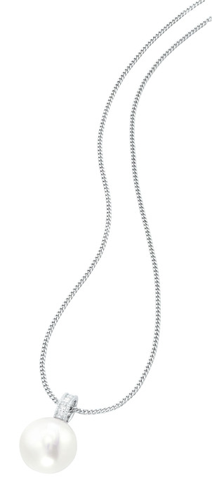 mit Perlen - Anhänger mit Süßwasser-Zuchtperle und Brillanten, in Farbe  Ansicht 2