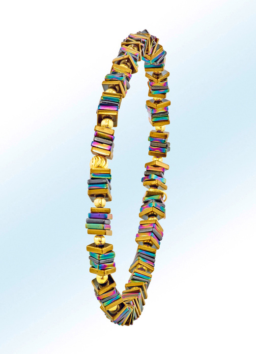 Halsketten & Armbänder - Farbenfrohes Armband mit echt Hämatit, in Farbe