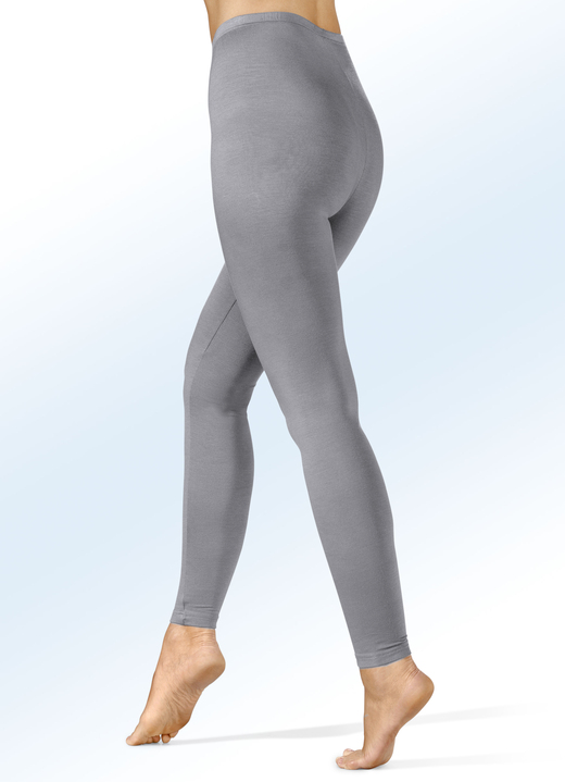 Leggings - Zweierpack Leggings aus tragangenehmer Microfaser Ansicht 2 Leggings - Zweierpack Leggings aus tragangenehmer Microfaser, in Größe 038 bis 054, in Farbe 1X JEANSBLAU, 1X GRAFIT Ansicht 2
