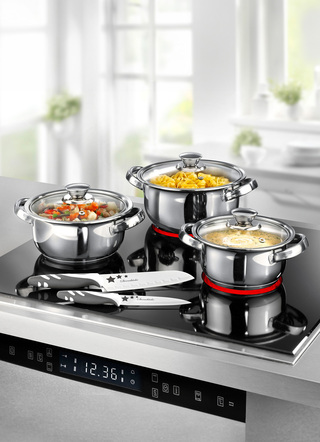 Töpfe, Pfannen & Bräter - King Topf-Set, 8-teilig, in Farbe EDELSTAHL – Farbe EDELSTAHL – Ansicht 