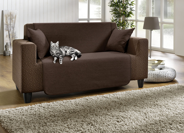 Wohnaccessoires - Wohnaccessoires aus hochwertigem Chenille Ansicht 15 Wohnaccessoires - Wohnaccessoires aus hochwertigem Chenille, in Größe 101 (Sesselschoner, 50x150 cm) bis 905 (Kissenbezüge, 2er-Set, 40x40 cm), in Farbe SAND Ansicht 15