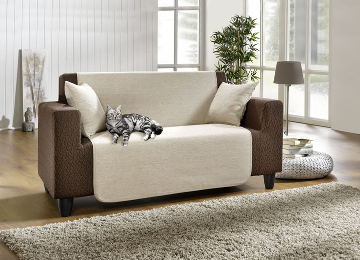 Wohnaccessoires - Wohnaccessoires aus hochwertigem Chenille, in Größe 101 (Sesselschoner, 50x150 cm) bis 905 (Kissenbezüge, 2er-Set, 40x40 cm), in Farbe TERRA Ansicht 4