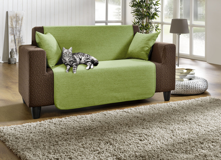 Wohnaccessoires - Wohnaccessoires aus hochwertigem Chenille Ansicht 9 Wohnaccessoires - Wohnaccessoires aus hochwertigem Chenille, in Größe 101 (Sesselschoner, 50x150 cm) bis 905 (Kissenbezüge, 2er-Set, 40x40 cm), in Farbe CREME Ansicht 9