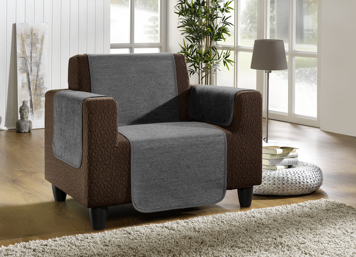 Wohnaccessoires - Unempfindliche Sessel-,Couch- und Armlehnenschoner aus Chenille, in Größe 101 (Sesselschoner, 50x150 cm) bis 905 (2 Kissenbezüge, 40x 40 cm), in Farbe TERRA Ansicht 14