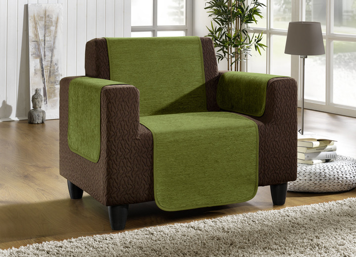 Wohnaccessoires - Unempfindliche Sessel-,Couch- und Armlehnenschoner aus Chenille Ansicht 4 Wohnaccessoires - Unempfindliche Sessel-,Couch- und Armlehnenschoner aus Chenille, in Größe 101 (Sesselschoner, 50x150 cm) bis 905 (2 Kissenbezüge, 40x 40 cm), in Farbe CREME Ansicht 4