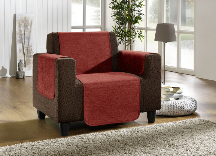 Wohnaccessoires - Wohnaccessoires aus hochwertigem Chenille Ansicht 19 Wohnaccessoires - Wohnaccessoires aus hochwertigem Chenille, in Größe 101 (Sesselschoner, 50x150 cm) bis 905 (Kissenbezüge, 2er-Set, 40x40 cm), in Farbe SAND Ansicht 19