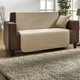 Wohnaccessoires - Wohnaccessoires aus hochwertigem Chenille – Farbe SAND – Ansicht 2 Wohnaccessoires - Wohnaccessoires aus hochwertigem Chenille, in Größe 101 (Sesselschoner, 50x150 cm) bis 905 (Kissenbezüge, 2er-Set, 40x40 cm), in Farbe CREME – Farbe SAND – Ansicht 2