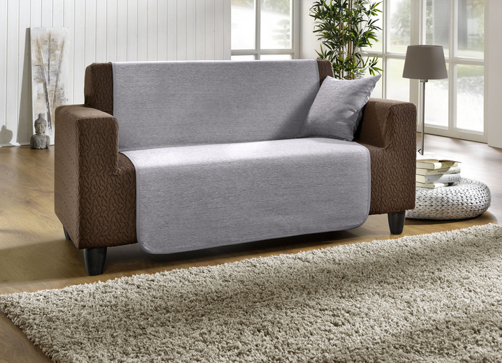 Wohnaccessoires - Wohnaccessoires aus hochwertigem Chenille Ansicht 11 Wohnaccessoires - Wohnaccessoires aus hochwertigem Chenille, in Größe 101 (Sesselschoner, 50x150 cm) bis 905 (Kissenbezüge, 2er-Set, 40x40 cm), in Farbe SAND Ansicht 11