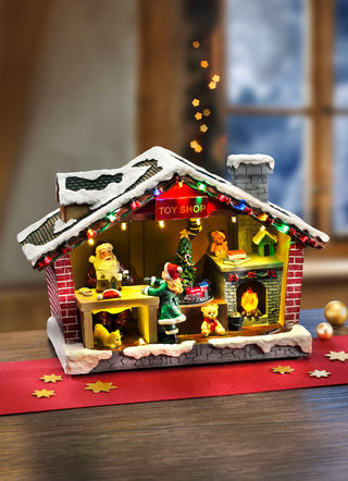 - Beleuchtetes Weihnachtshaus, in Farbe BUNT