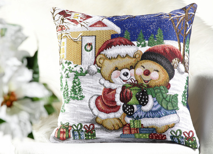 Weihnachtliche Dekorationen - Gobelin-Kissenbezug, in Farbe BUNT