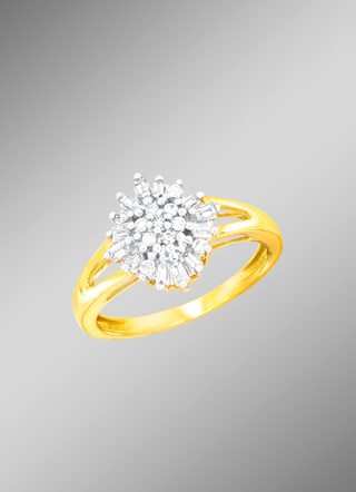 Wundervoller Damenring mit echten Brillanten und Diamanten