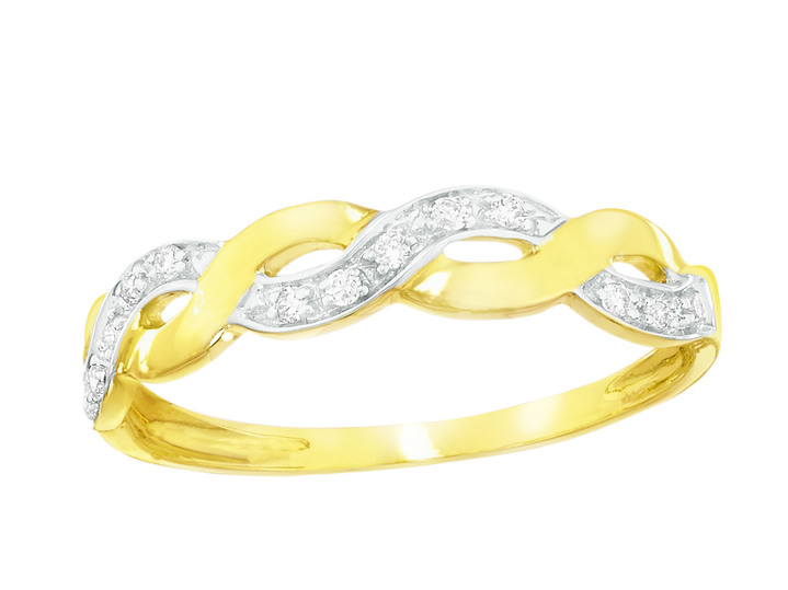 mit Diamanten - Geschwungener Damenring mit echten Brillanten, in Größe 160 bis 220, in Farbe  Ansicht 2