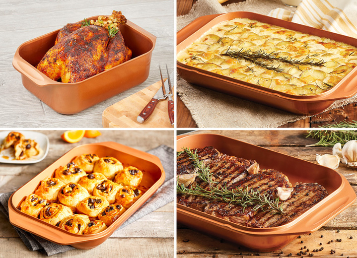 Töpfe, Pfannen & Bräter - Livington Copperline WonderCooker inkl. Glasdeckel , in Farbe BRAUN-KUPFER, in Ausführung Bräter Ansicht 3