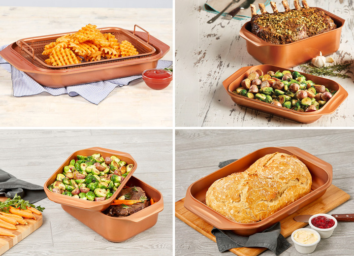 Töpfe, Pfannen & Bräter - Livington Copperline WonderCooker inkl. Glasdeckel , in Farbe BRAUN-KUPFER, in Ausführung Bräter Ansicht 4