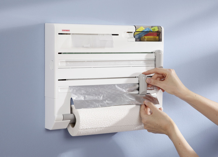 Ordnung - Leifheit Wandrollenhalter mit Tesafilm-Spender und Kleinteile-Box, in Farbe WEISS Ansicht 1