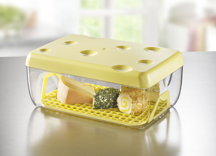 Schüsseln & Behälter - Käsebox mit Gitterboden für längere Frische, in Farbe GELB Ansicht 1