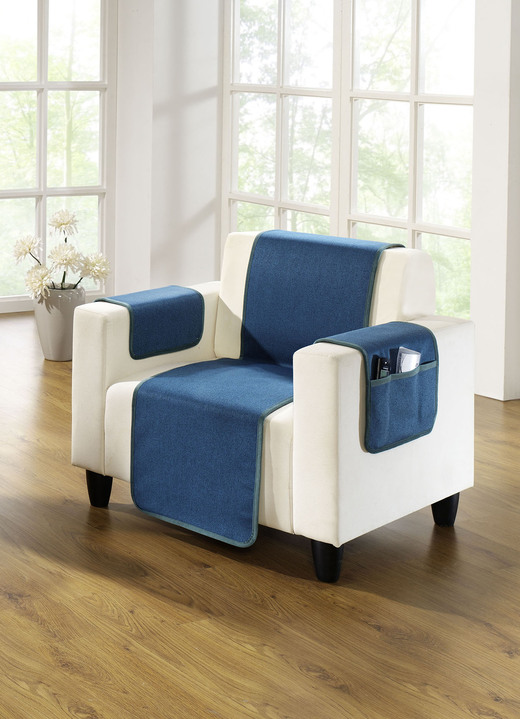 Sessel- & Sofaüberwürfe - Wende-Schoner mit Bandeinfassung Ansicht 7 Sessel- & Sofaüberwürfe - Wende-Schoner mit Bandeinfassung, in Größe 100 (Sesselschoner, 50x140 cm) bis 865 (2 Armlehnenschoner, 40x 55 cm), in Farbe GRAU Ansicht 7