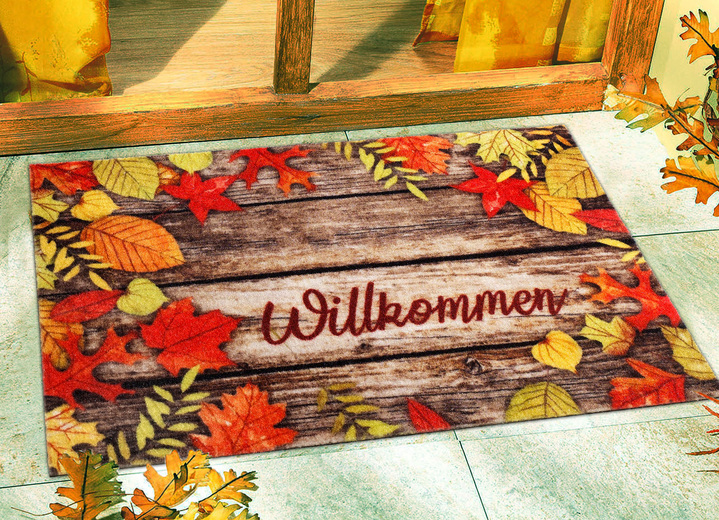 Fußmatten - Fußmatte Herbstblätter mit rutschhemmender Rückseite, in Farbe BUNT Ansicht 1