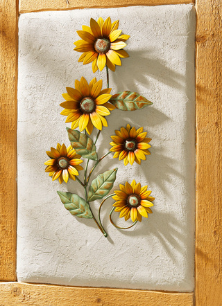Metall - Wanddekoration Sonnenblumen