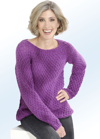 Pullover in 2 Farben mit Ajour-Akzenten