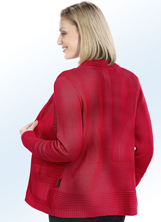 Jacken, Westen & Sets - Strickjacke mit Strukturen, in Größe 038 bis 052, in Farbe ROT Ansicht 2