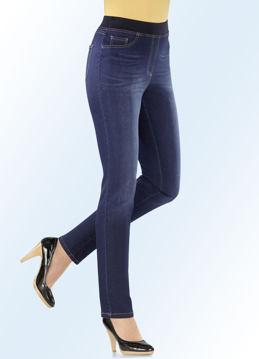 Jeans - Power-Stretch-Jeans in Schlupfform, in Größe 018 bis 092, in Farbe JEANSBLAU Ansicht 3