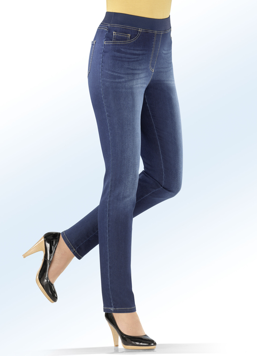 Jeans - Power-Stretch-Jeans in Schlupfform Ansicht 3 Jeans - Power-Stretch-Jeans in Schlupfform, in Größe 018 bis 092, in Farbe GRAU Ansicht 3