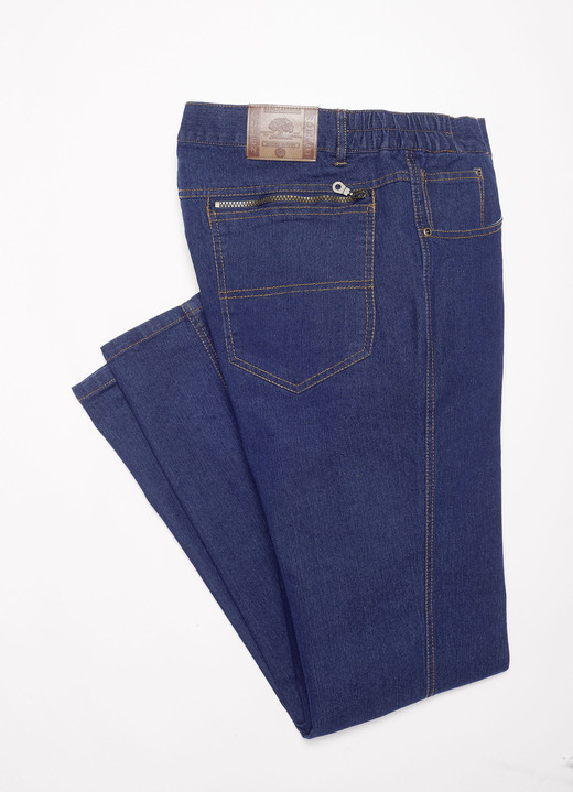 Hosen - Jeans mit Dehnbundeinsätzen in 3 Farben Ansicht 4 Hosen - Jeans mit Dehnbundeinsätzen in 3 Farben, in Größe 024 bis 062, in Farbe JEANSBLAU Ansicht 4